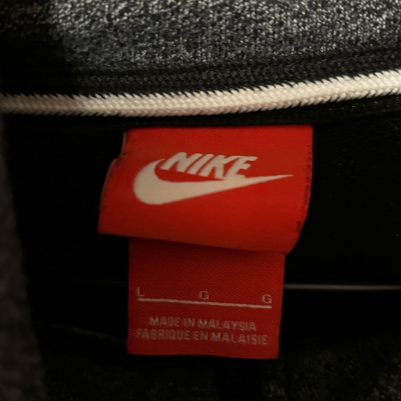 Nike Zip Up Pullover Hoodie Dark Grey Heather Black Men’s Size Large Tech Fleece - Picture 3 of 3